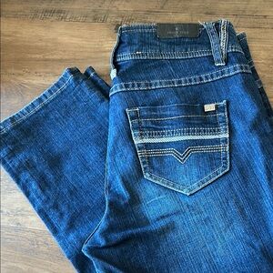 Point zero by Nicole Benisti Blue Denim capri Jeans sz 6